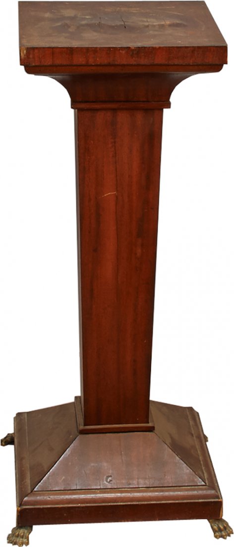 Wooden Claw Foot Pedestal Slot Machine Stand: Wooden Claw Foot Pedestal Slot Machine Stand - 13" x 13" x 33"h