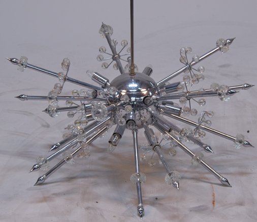 Sputnik Satellite Style Hanging Light Fixture: Sputnik Satellite Style Hanging Light Fixture, chrome finish - approx. 61"l