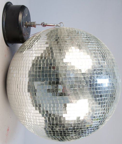 Large Disco Mirror Ball: Large Disco Mirror Ball w/ ceiling mount & Autotrol motor - (w/ mount) approx. 30"h