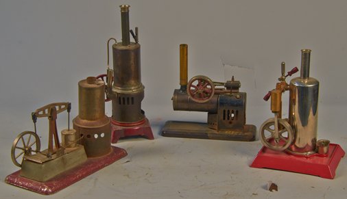 Lot of 4 - Vintage Misc. Miniature Steam Engine's:: Lot of 4 - Vintage Misc. Miniature Steam Engines: 2 - vertical, 1 - Weedin Walking Beam & 1 - Weedin horizontal, all look to be in original condition