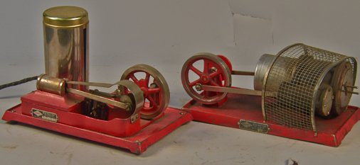 Lot Of 2 - Vintage EMPIRE Metal Ware Corp. Cast-Iron/Pr: Lot Of 2 - Vintage EMPIRE Metal Ware Corp. Cast-Iron/Pressed-Steel Electric Steam Engines - 1 - 12" x 6" (base), 12" x 7" (base)