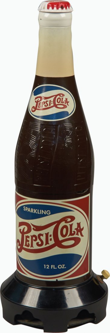 Sparkling Pepsi-Cola Plastic Light-Up Bottle Shaped Adv: Sparkling Pepsi-Cola Plastic Light-Up Bottle Shaped Radio Advertisement Display - 24"h