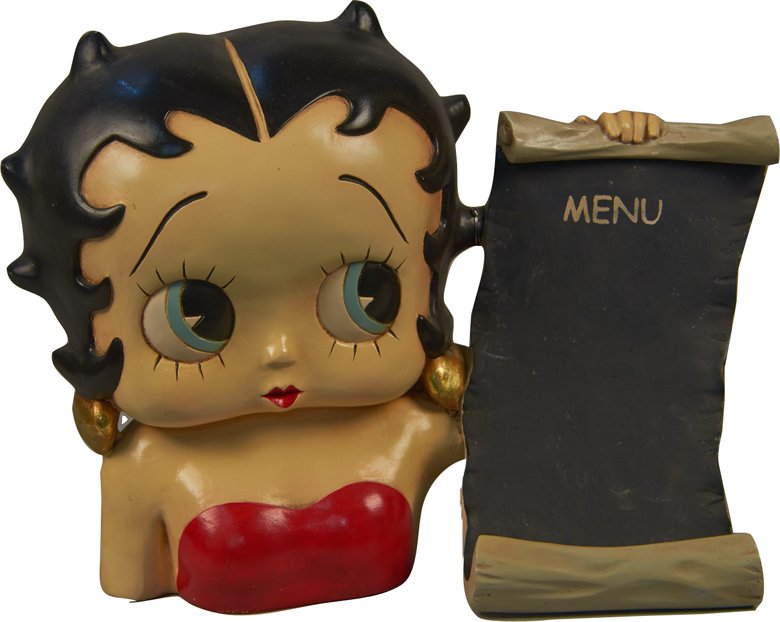 Betty Boop Figural Countertop Menu Sign Display: Betty Boop Figural Countertop Menu Sign Display, Copyright 2002 King Features Syndicate, Inc./ Fleischer Studios, Inc./ Hearst Holdings - 16" x 12"h