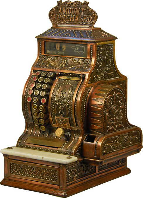 American Cash Register Ornate Brass Model