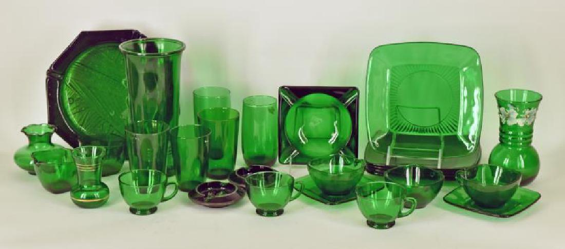 Collection Of Green Depression Glass (1 of 3)