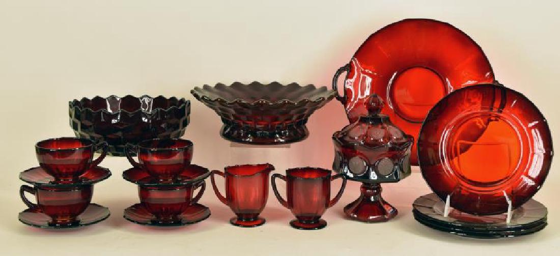 Collection Of Ruby Red Fostoria Glass (1 of 3)
