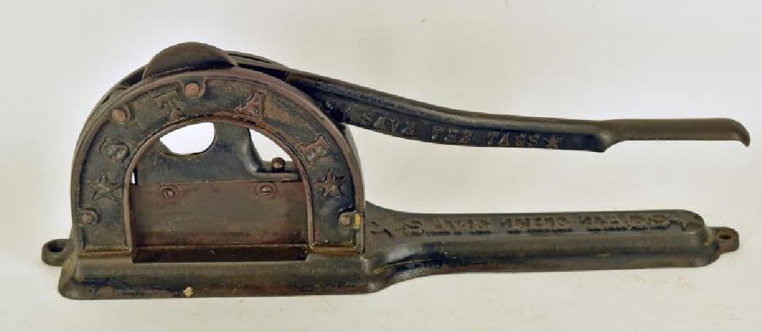 Star Tobacco Cutter: This Iron Tobacco Cutter Is Made By Star Measures 18" And Says "save The Tags"