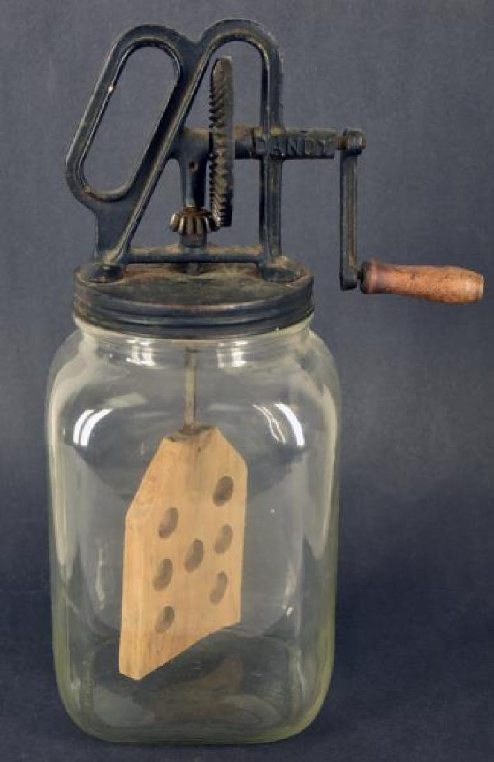 Gem Dandy Butter Churn: Measures 10" Tall Does No Say How Much It Holds, No Nicks Or Cracks