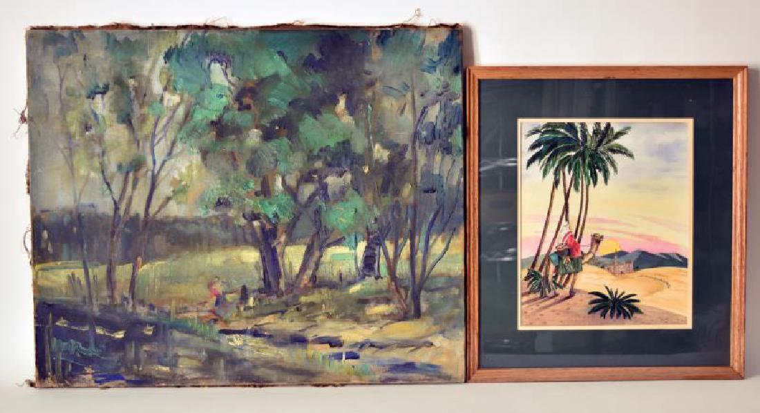 Desert Water Color & Summer Wood Oil Paintings (1 of 5)