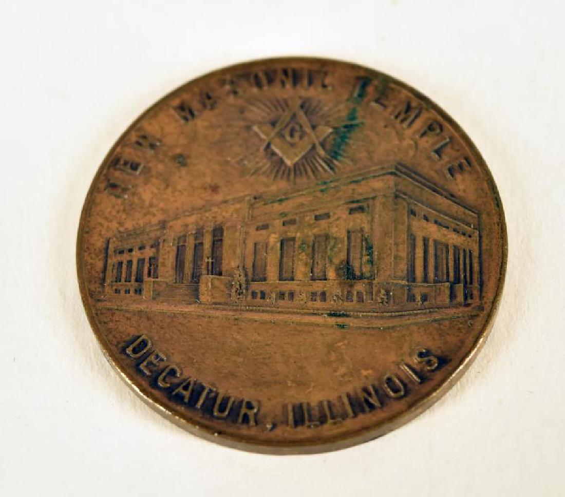 Decatur Masonic Temple Commemorative Bronze Coin (1 of 2)
