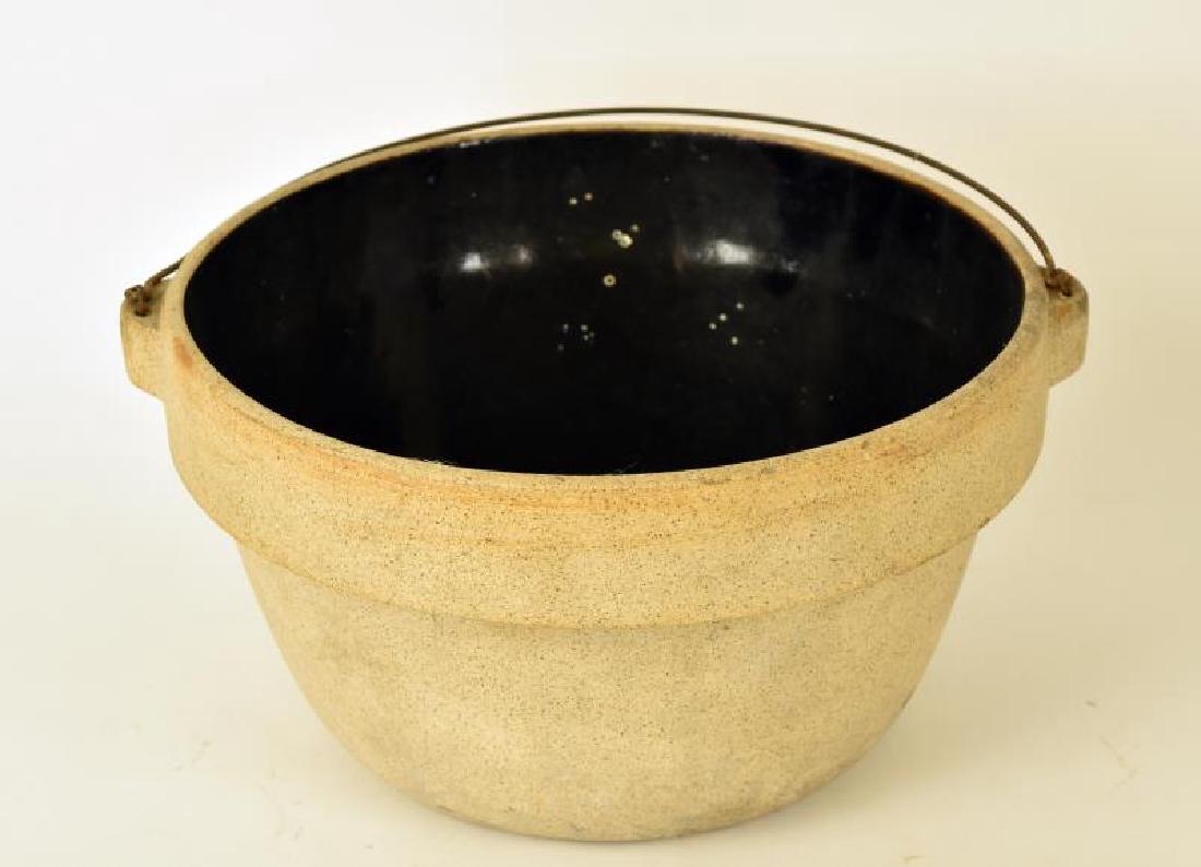Vintage Pottery Egg Crock: This Is A Very Old Crock, Measures 11x6-3/4, And Has Multiple Spider Cracks On It The Inside But Not The Outside.