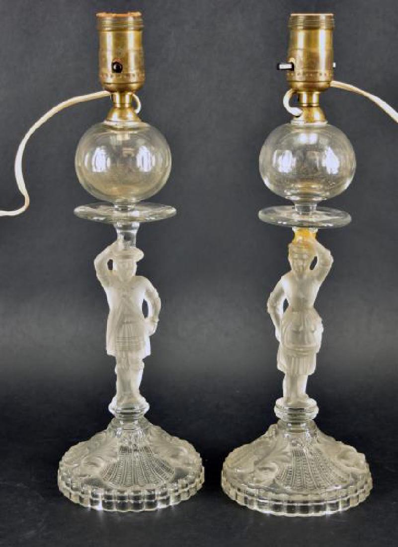 Pair Of Eapg Figural Oil Lamps (1 of 4)