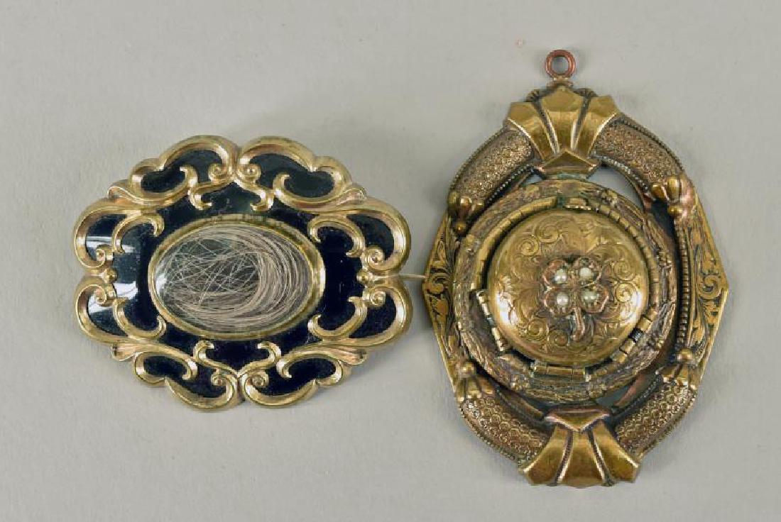 Victorian Locket & Mourning Pin (1 of 3)