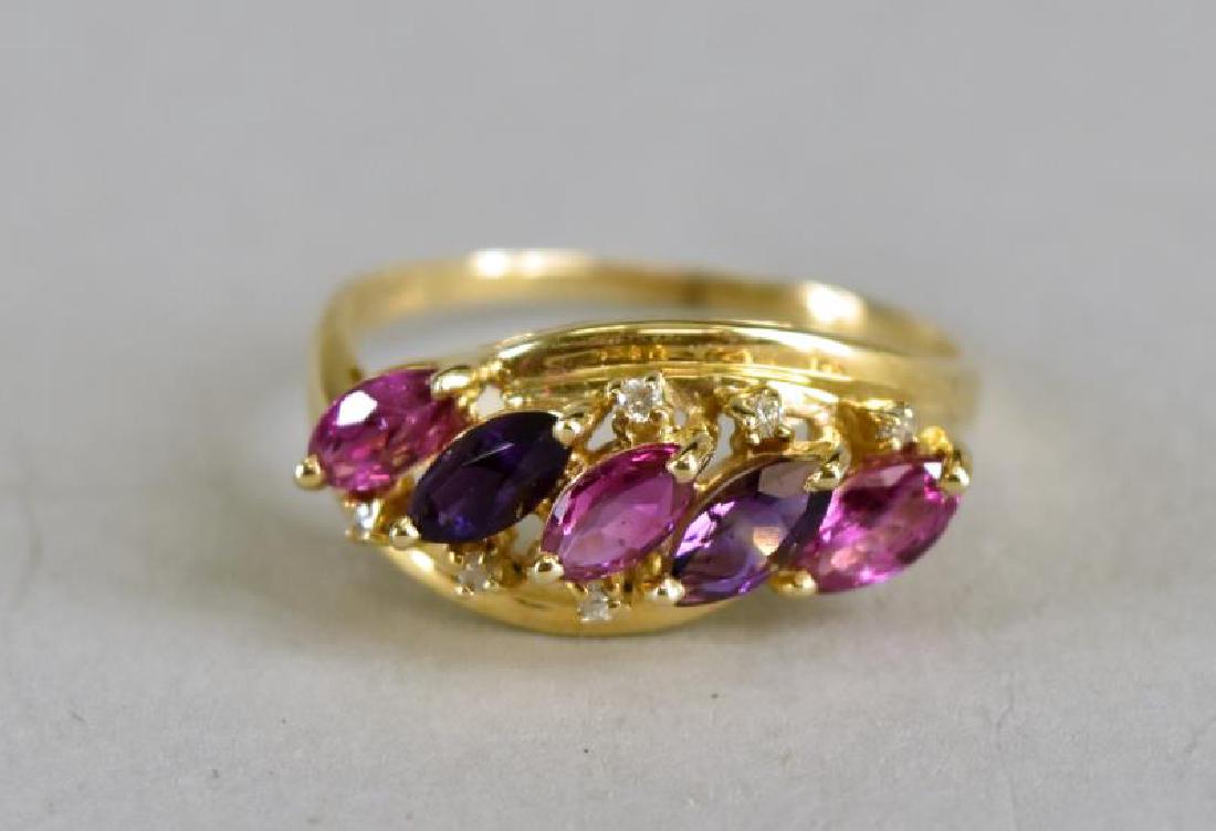 14k Yellow Gold Amethyst And Ruby Ring (1 of 1)