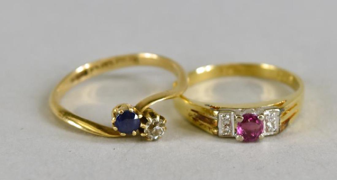 18k Yellow Gold Diamond, Ruby And Sapphire Ring (1 of 1)
