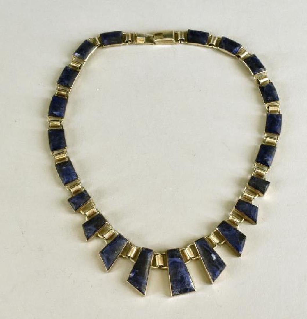 Sterling Silver And Agate Choker: The Choker Measures 17" Long And 1.25" Wide. It Is Marked Mexico Tm-305, 950