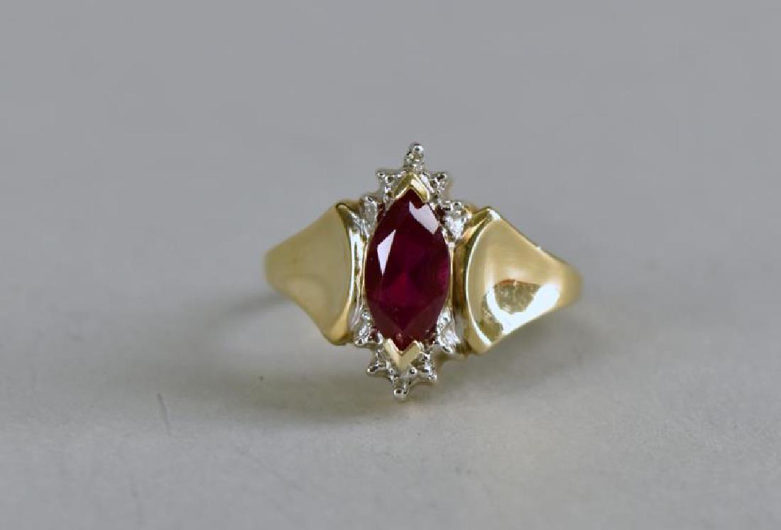 10k Yellow Gold Diamond And Spinel Ring (1 of 1)