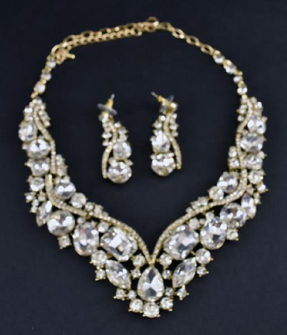 Large Rhinestone Demi-parure Set (1 of 2)