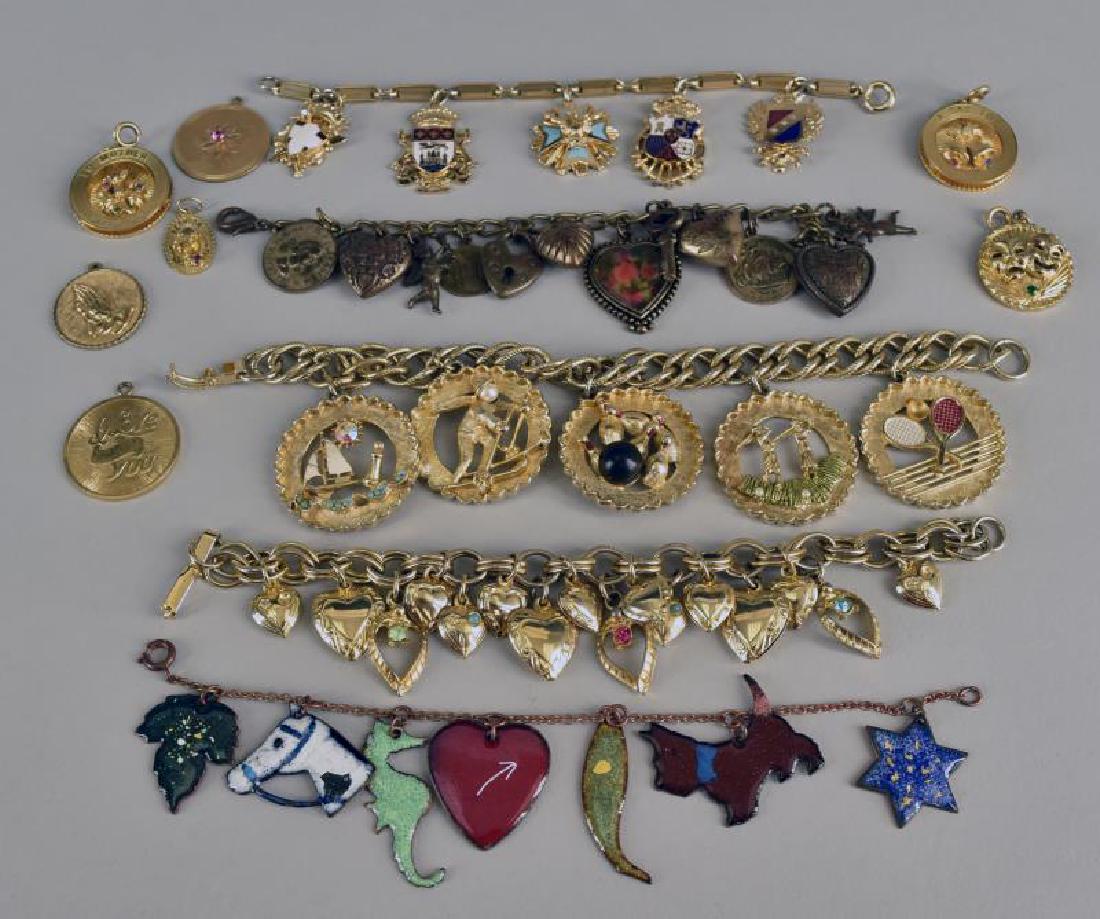 Group Of Goldtone Charm Bracelets (1 of 1)