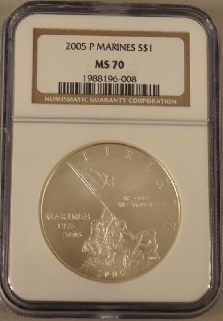 2005-p Marine Corps Silver 230th Anniversary Coin (1 of 2)