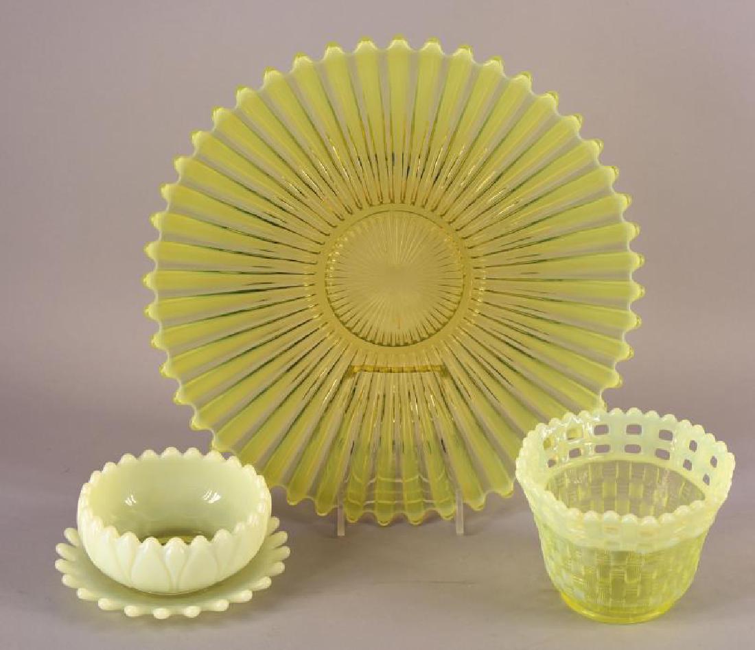 Collection Of Vaseline Opalescent Glass (1 of 3)