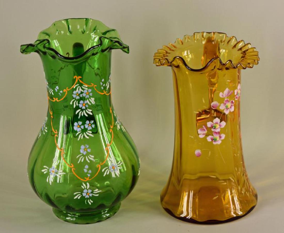 Enameled Victorian Glass Pitchers (1 of 3)