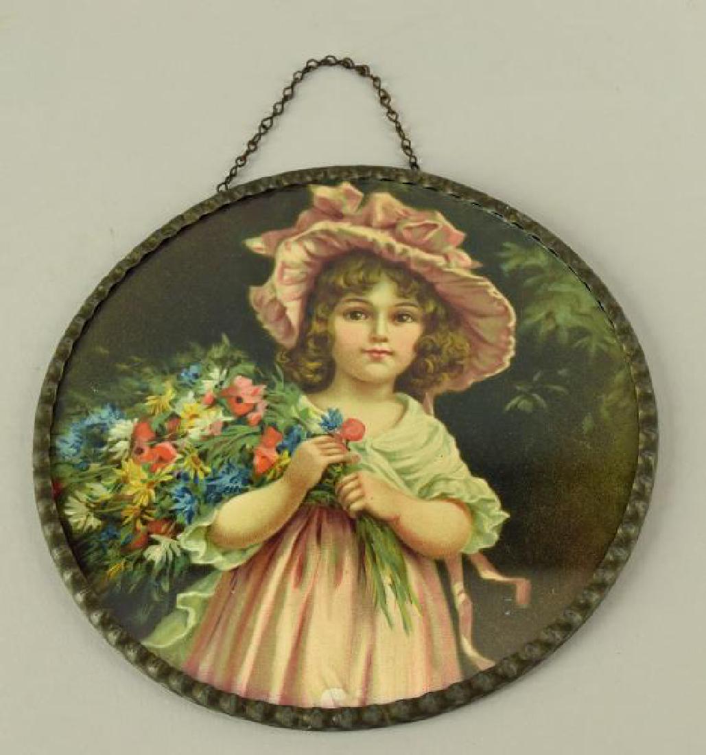 Victorian German Child With Flowers Flue Cover (1 of 2)