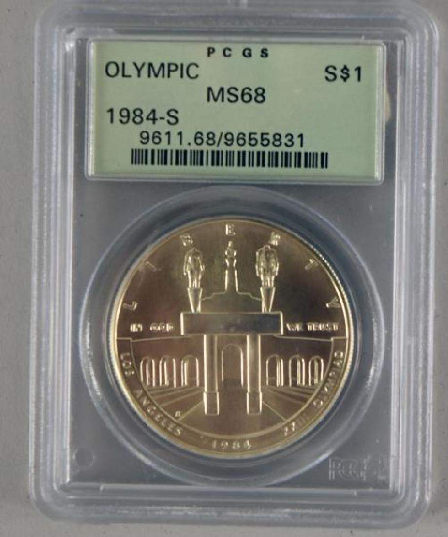 1984-s Olympic Coin Pcgs Ms68: Featuring The $1 Olympic Coin Graded Ms68 By P C G S.