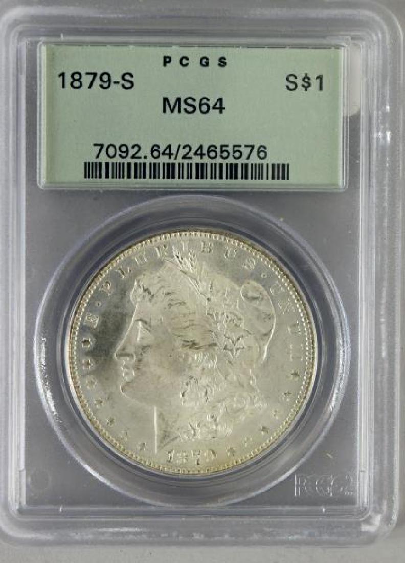 1879-s Morgan Silver Dollar: Graded Ms64 By P C G S.