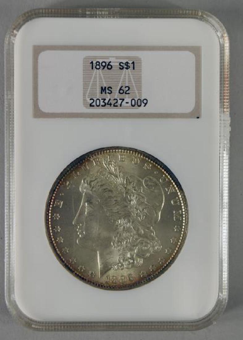 1896 Morgan Silver Dollar: Graded Ms-62 By N G C.