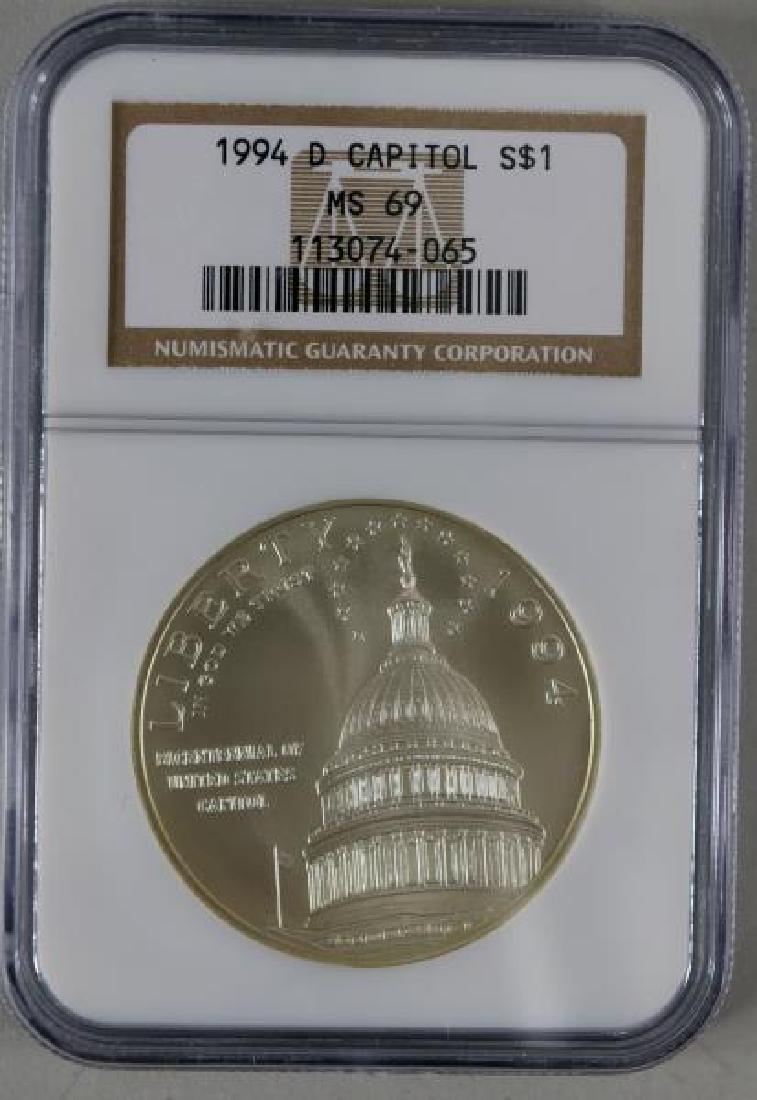 1994 D U. S. Capitol $1 Silver Coin (1 of 2)