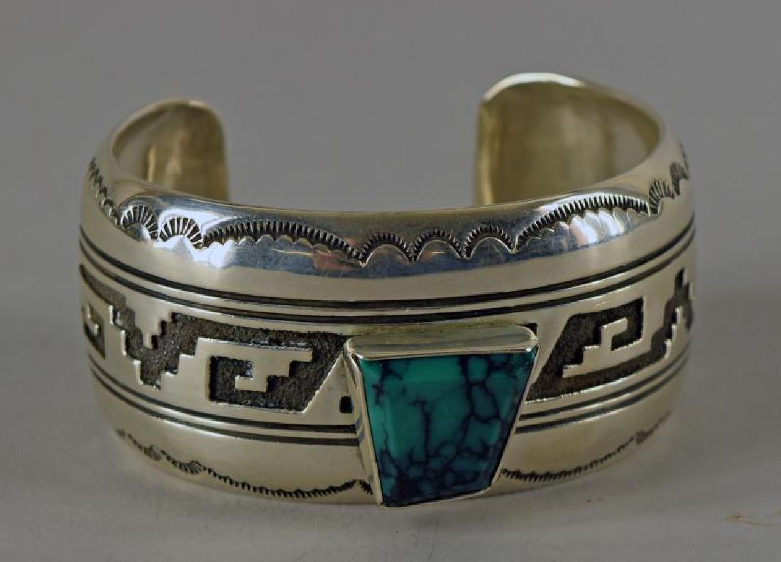 Thomas Singer Navajo Sterling Turquoise Bracelet (1 of 3)