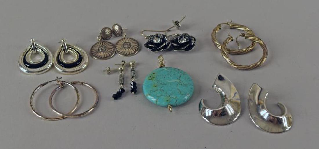 Group Of Sterling & Silvertone Earrings (1 of 1)