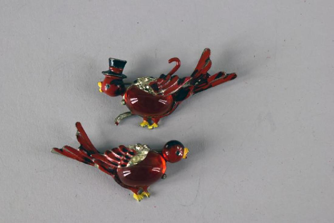 Vintage Red Jelly Belly Bird Pins (1 of 1)