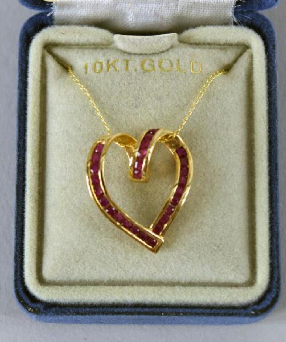 10k Yellow Gold And Ruby Heart Necklace & Pendant (1 of 1)