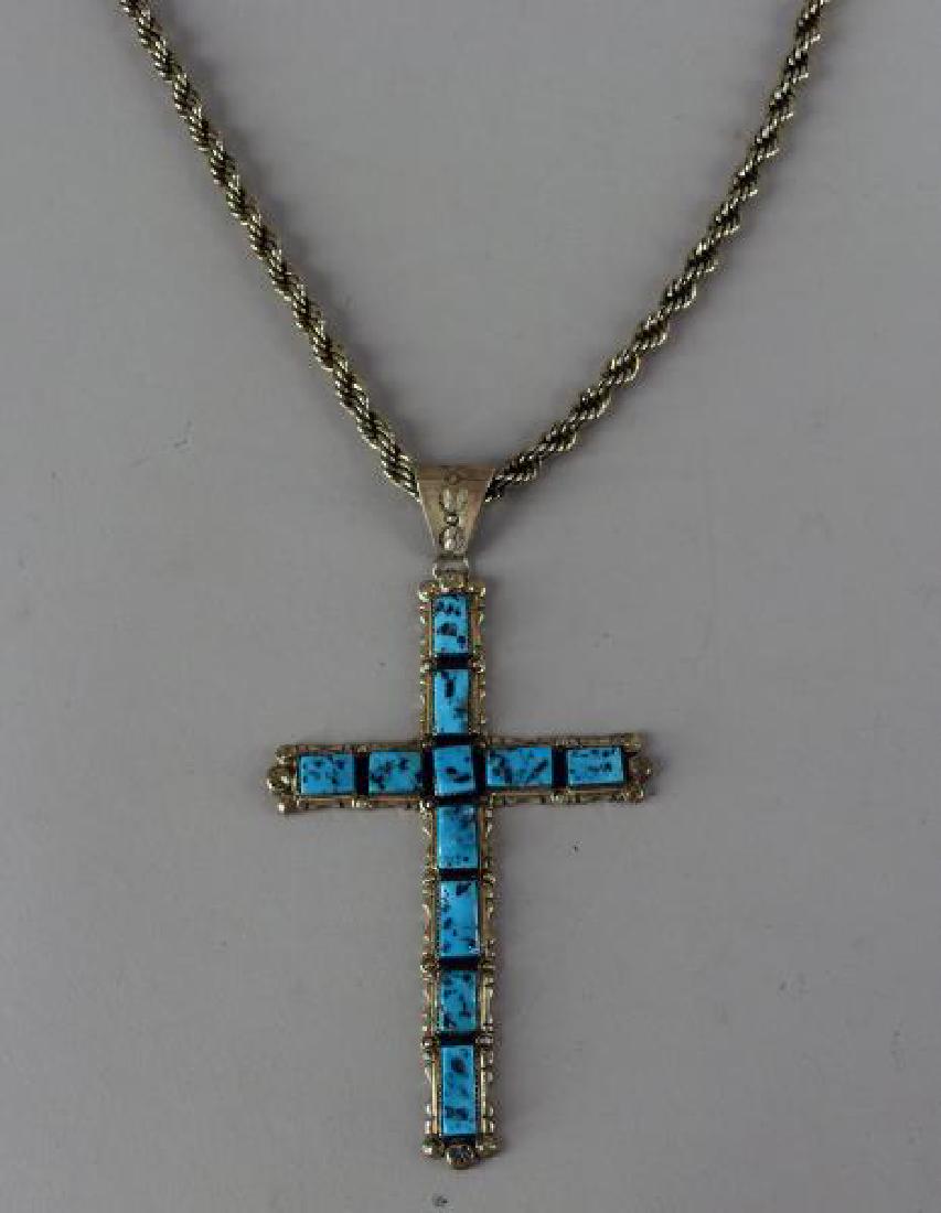 Livingston Navajo Turquoise Cross Necklace (1 of 3)