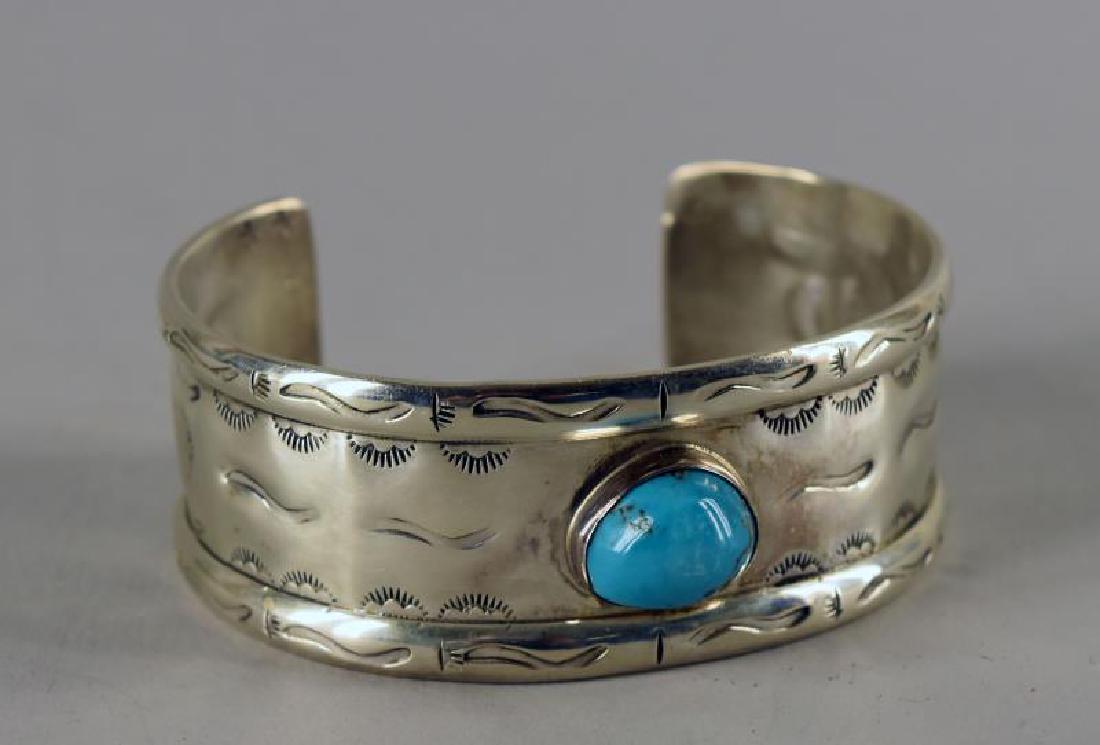 Sterling Silver And Turquoise Cuff Bracelet (1 of 3)