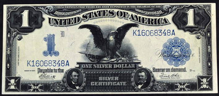 $1 1899 Black Eagle Silver Certificate: Serial Number K16068348 A