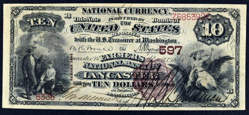 1884 $10 Lancaster Pa National Currency (1 of 6)