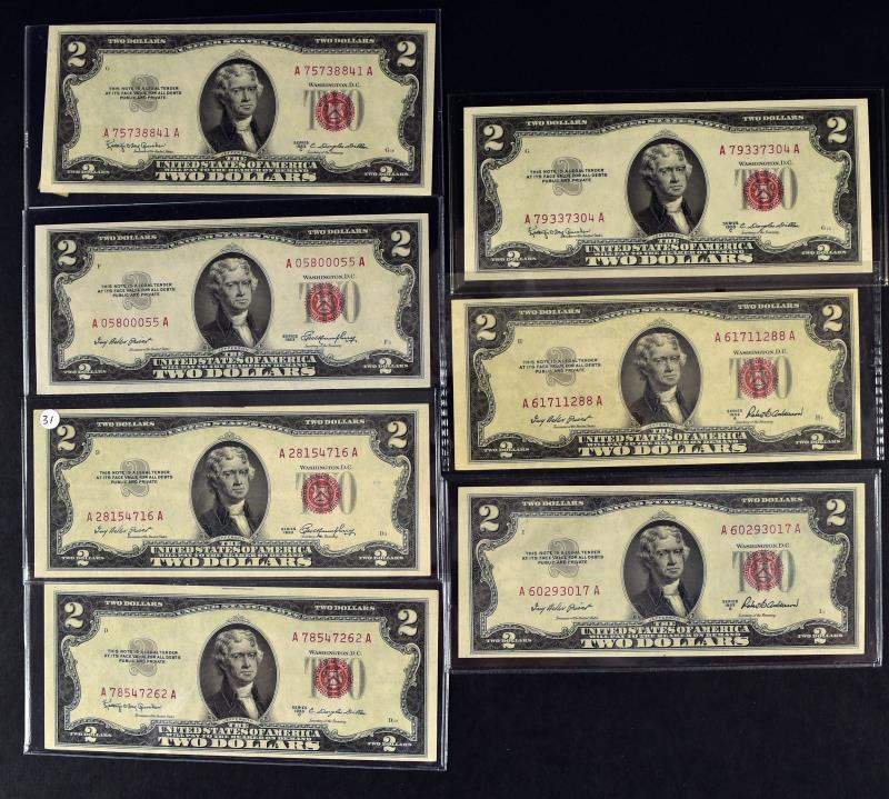 7 - 1953 $2 United States Note Red Seal (1 of 6)