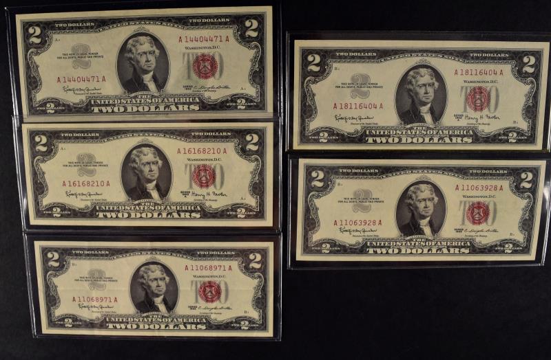 5 - 1963 $2 Red Seal United States Notes (1 of 6)