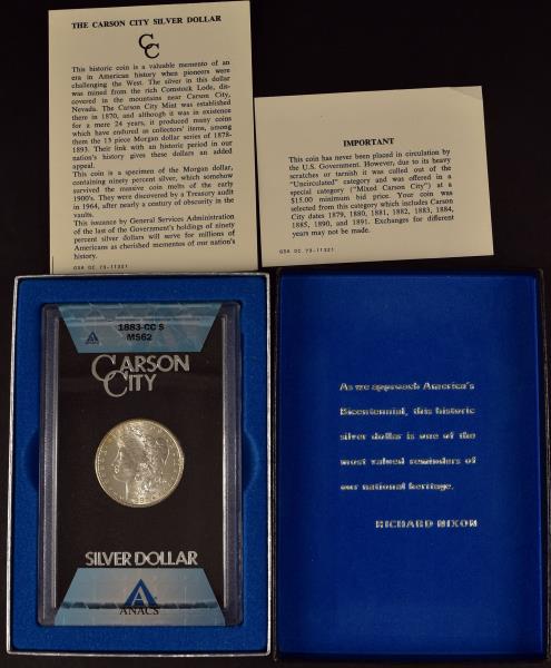 1883 CC Carson City $1 Morgan Silver Dollar Anacs MS-62 (1 of 6)