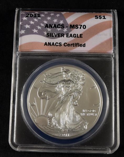 2011 Silver Eagle Anacs Ms 70 (1 of 2)