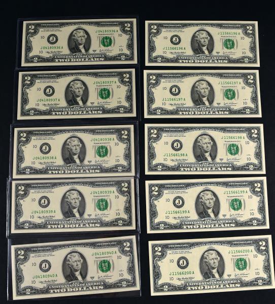 2003 $2 Consecutive Federal Reserve Notes (1 of 6)