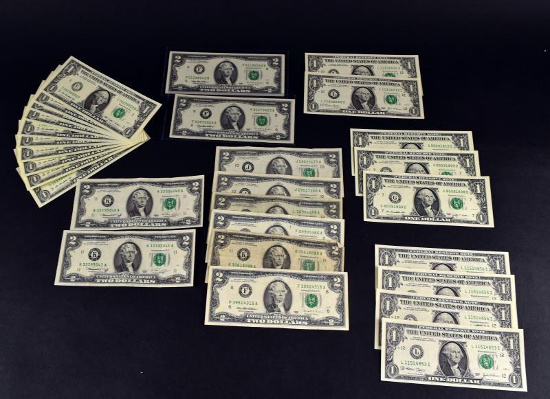 2003 & 2009 $1 Consecutive Notes & $2 Notes (1 of 5)