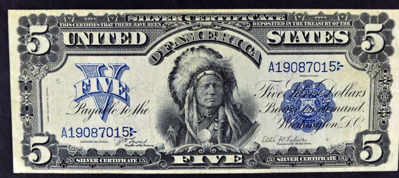 1899 $5 Indian Chief Silver Certificate Note (1 of 6)