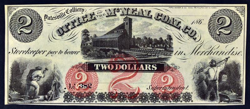 1800's Mc Neal Coal Co. Merchandise Obsolete Note (1 of 6)