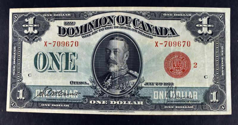 1923 $1 Dominion Of Canada Currency Red Seal (1 of 2)
