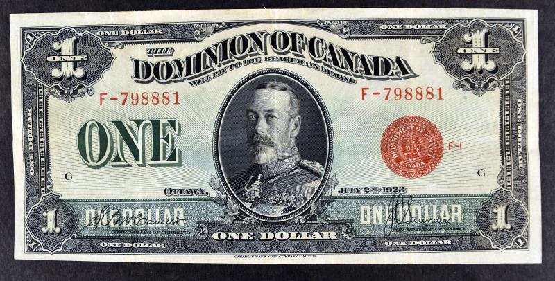 1923 $1 Dominion Of Canada Currency Red Seal (1 of 2)