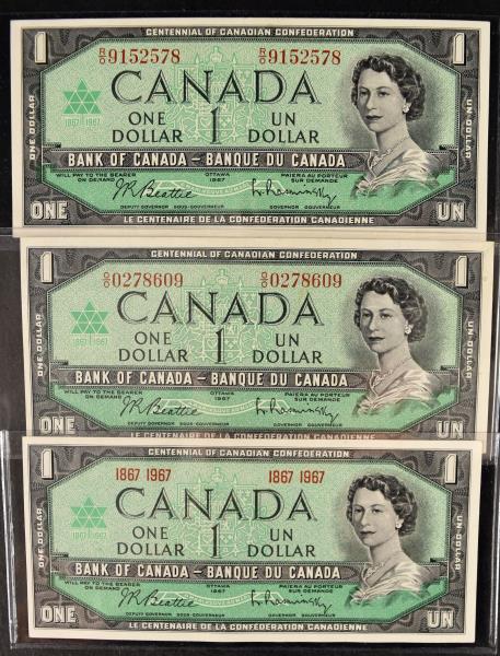 3-1967 $1 Bank Of Canada Uncirculated Currency (1 of 2)